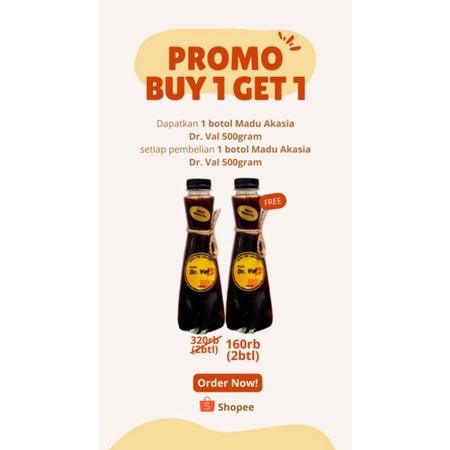 

madu murni asli madu akasia madu Dr. Val 500gram buy 1 get 1 free