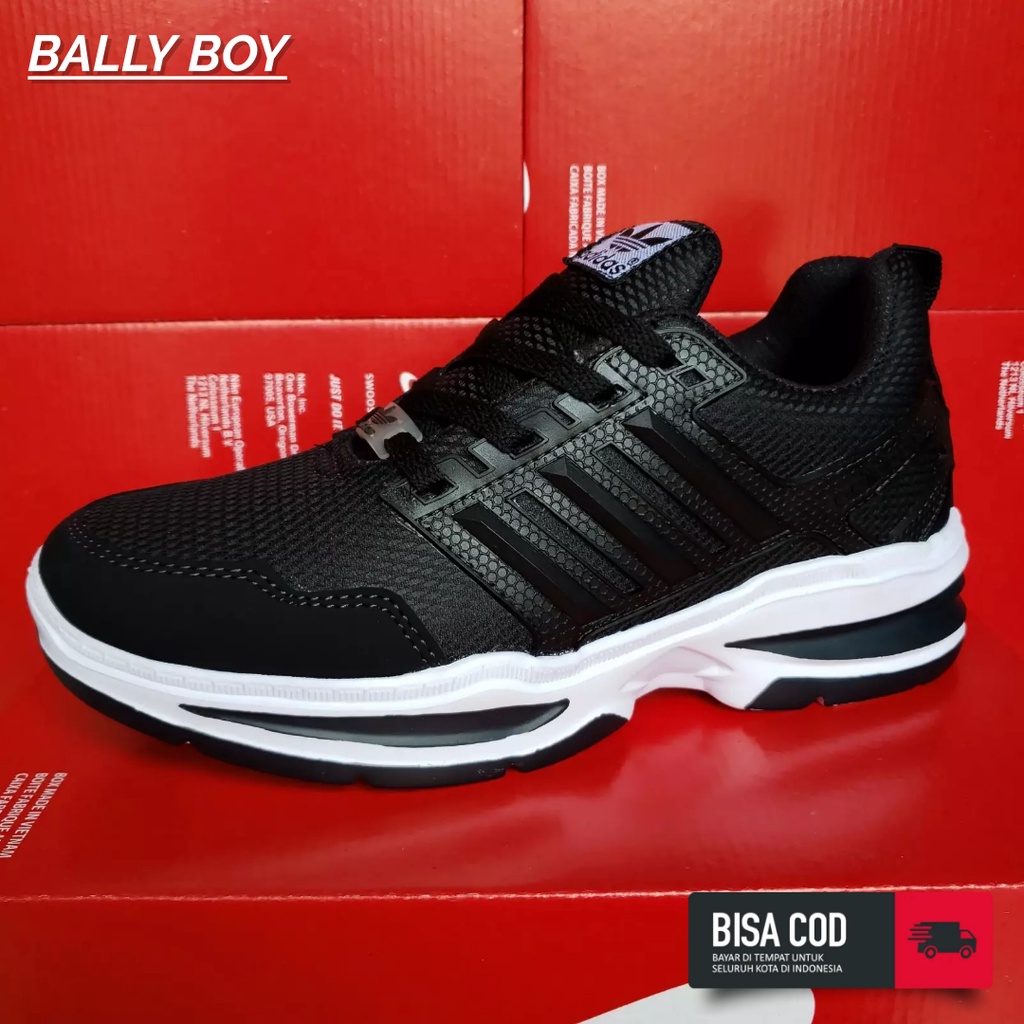 Sepatu Adidas Hitam polos Full Black Sekolah Olahraga - Sepatu Sneakers Kets Fashion Pria wanita