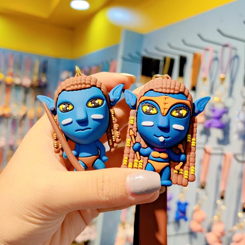 Avatar Gantungan Kunci Cosplay Jake Sully Neytiri Silikon Liontin Keyring Mobil Ransel Gantungan Kunci Aksesoris Perhiasan Hadiah