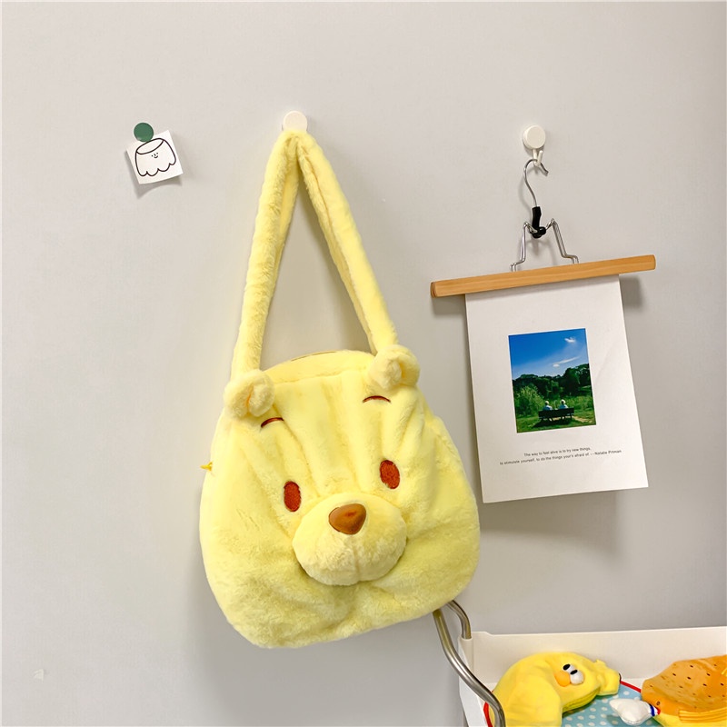 cod☜☞ready Shoulder bag tas  bahu Fashion Motif Kartun Karakter Hewan Warna kuning Beruang Anak &amp; Dewasa lagilaku