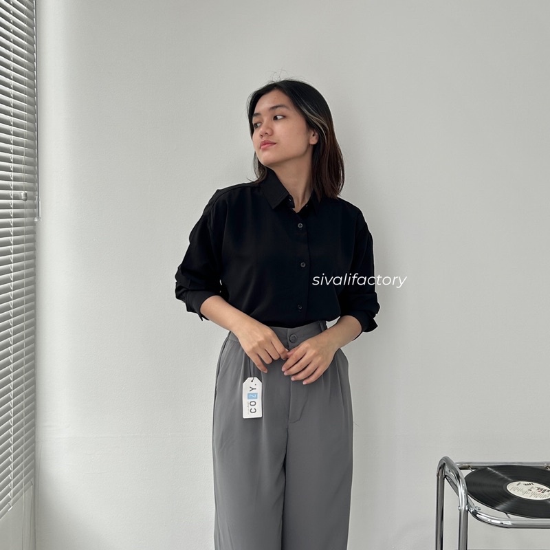 SIVALI Adele Shirt | Oversized Loose Shirt - Kemeja Wanita Atasan Baju Anti Kusut 2128