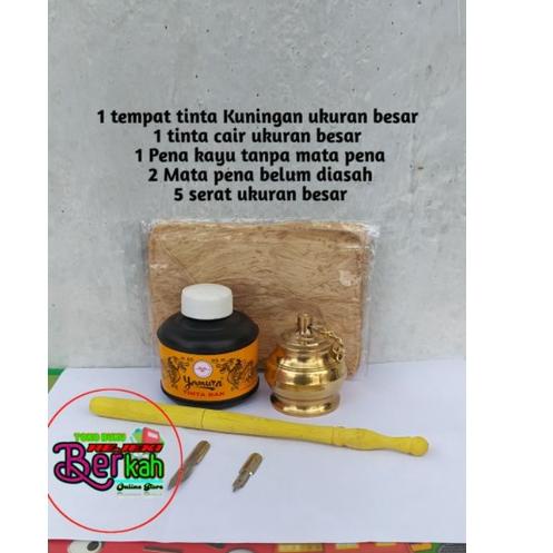 Paket Terbaik satu set paket hemat peralatan menulis lengkap Pena kayu tutul pena tutul pen celup pe