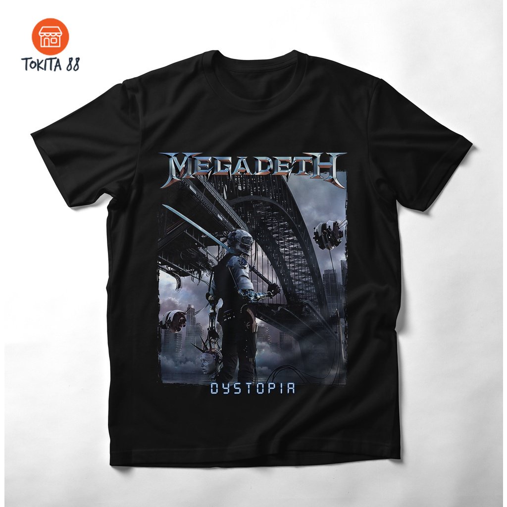 KAOS BAND MEGADETH DYSTOPIA - BAJU MUSIK MEGADETH - KAOS ROCK METAL DISTRO ORIGINAL KATUN COMBED