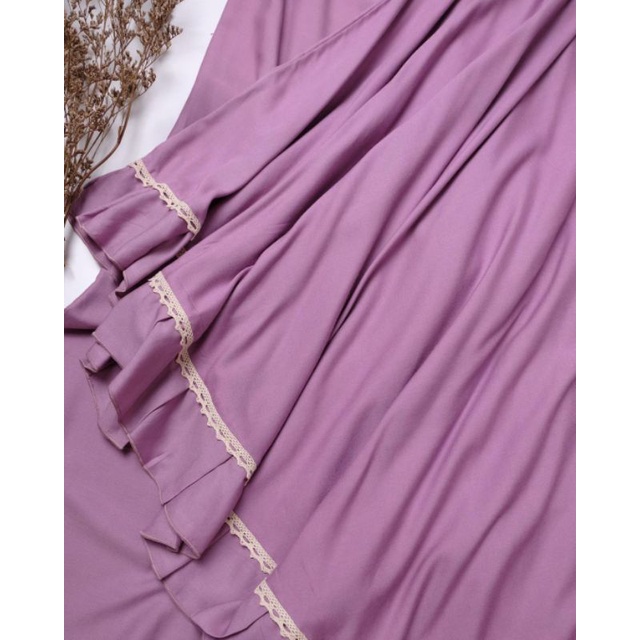 mukena yaseen rayon adem panjang murah elegan lilac ungu