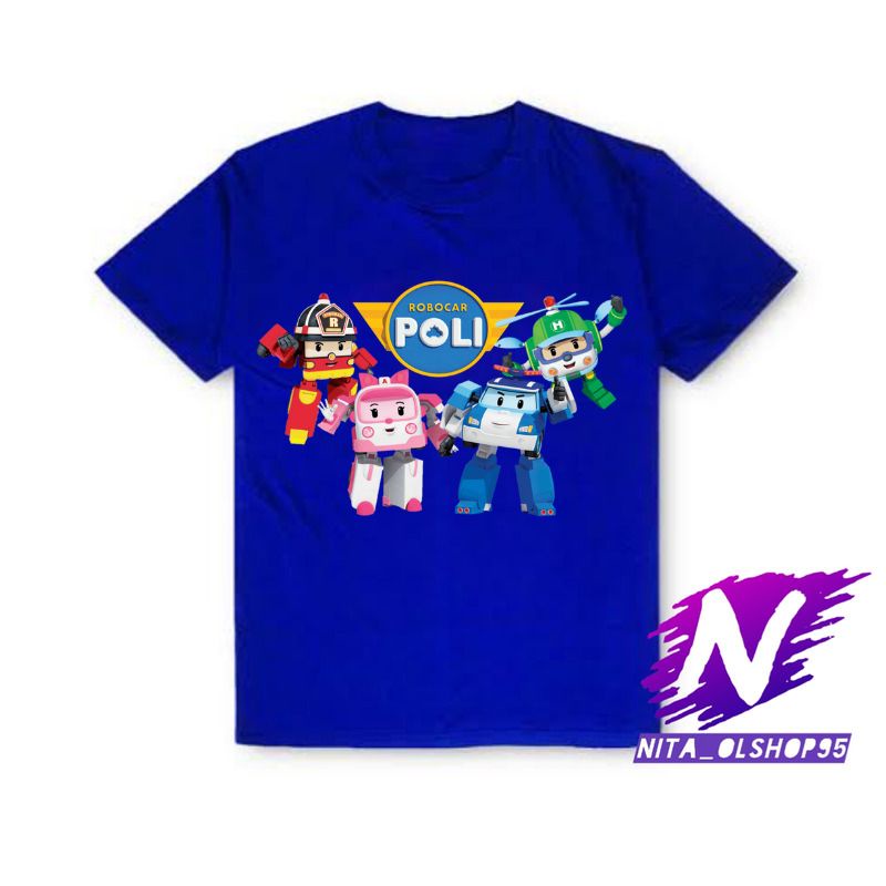 ROBOCAR POLI kaos anak mobil robocar polisi poli
