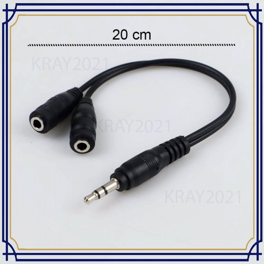 Splitter Audio Cable 3.5 mm Male to Dual 3.5 mm Female -CB747