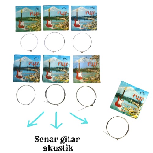 ( ECER )Senar Gitar Fuji , Senar Gitar Fuji 1, 2, 3, 4, 5, 6 Senar Gitar Fuji Set