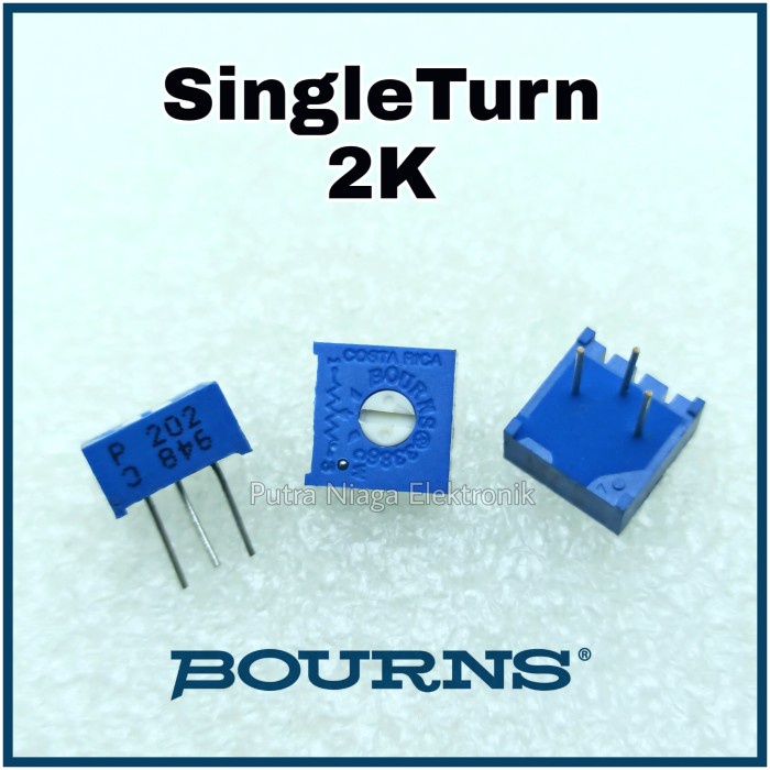 Singleturn Bourns 2K Original 3386 2000 ohm Trimpot VR Kode : 102 putr4n14 Ayo Beli