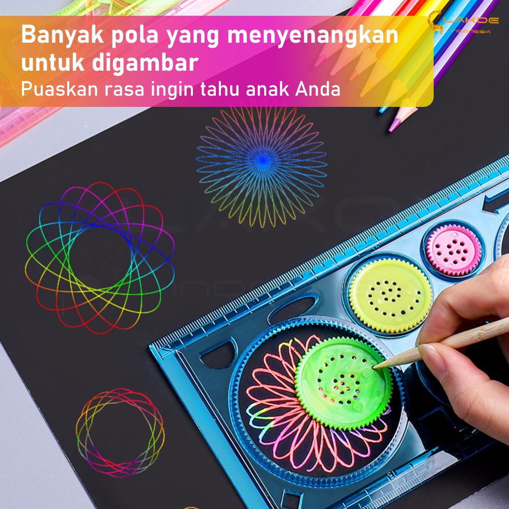 Penggaris Rotary Pengaris Plastik Gambar Pola Sekolah