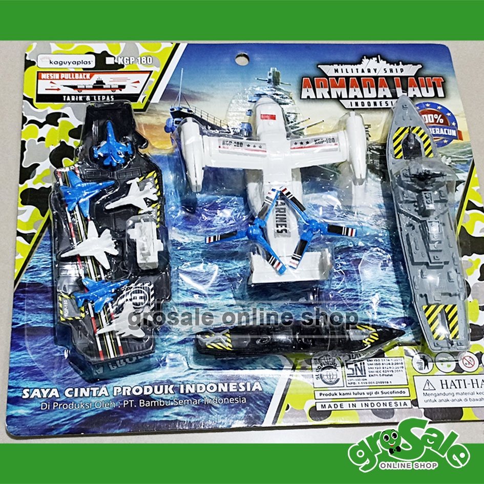 Armada Angkatan Laut Indonesia Kapal Induk Pesawat Airplane Penumpang Ship Tentara Mainan Kendaraan 