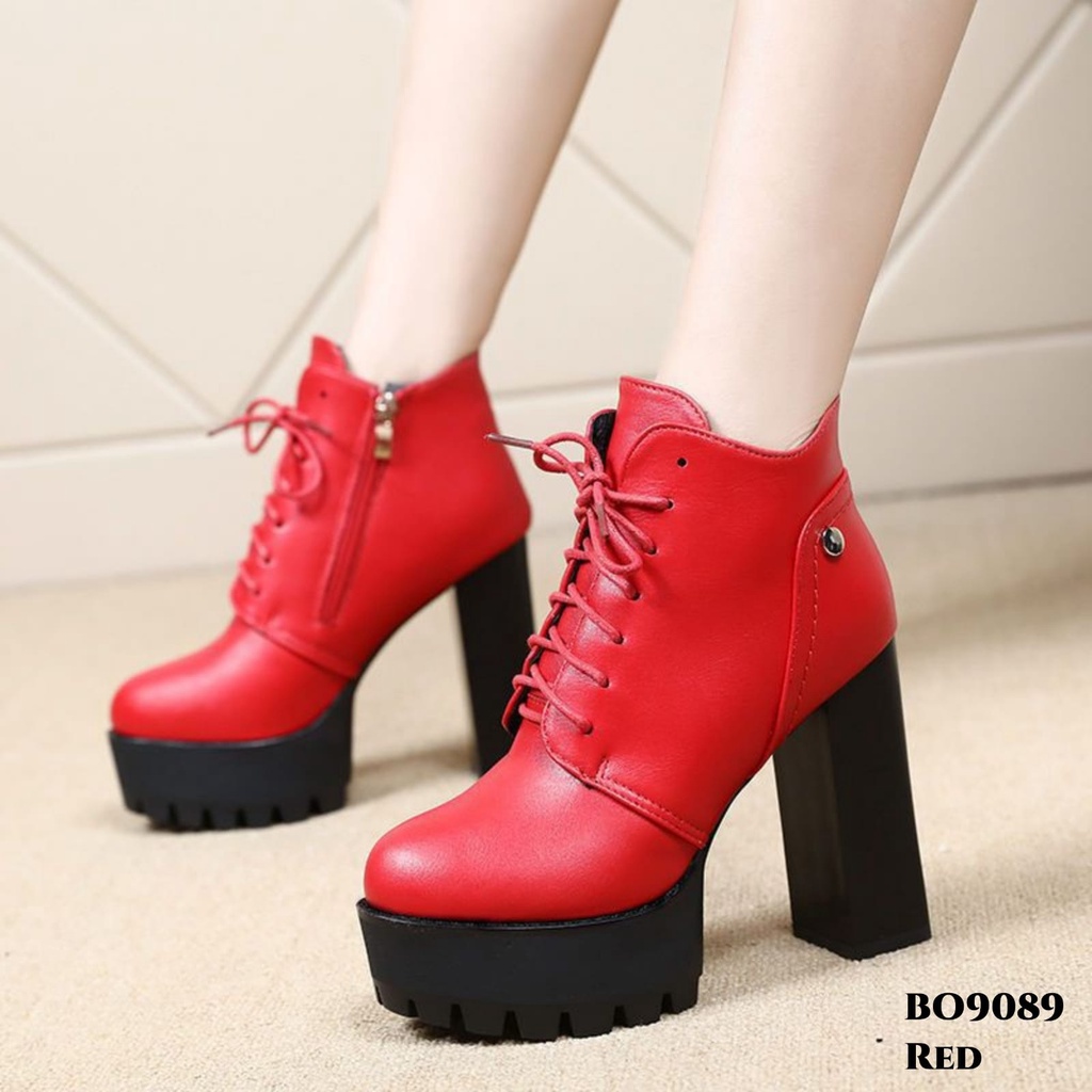 WYN SEPATU BOOTS HIGH BLOCK HEELS MODEL TERKINI BO9089 A808