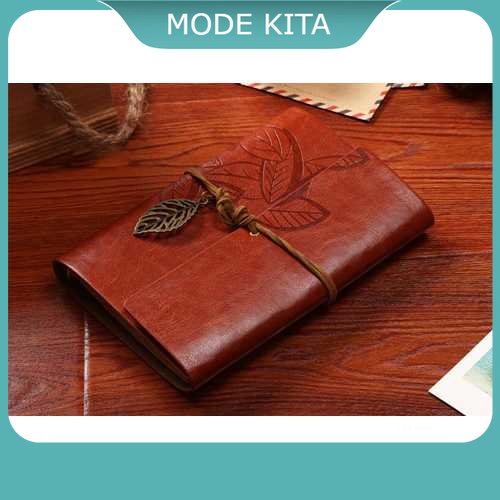 

BESTOYARD Buku Catatan Binder Kulit Retro Leaf Kertas A5 - B-606