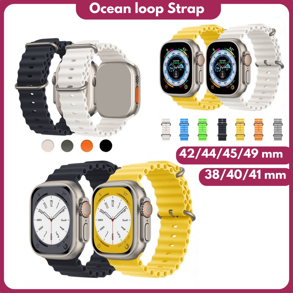 Ocean band Strap for iwatch 1 2 3 4 5 6 7 8 Ultra T500 T55 T500 Plus Pro S20 DT7promax IWO HW22 HW16 HW12 Hiwatch 8 i8promax49mm 45mm 44mm 42mm 41mm 40mm 38mm Tali jamtangan