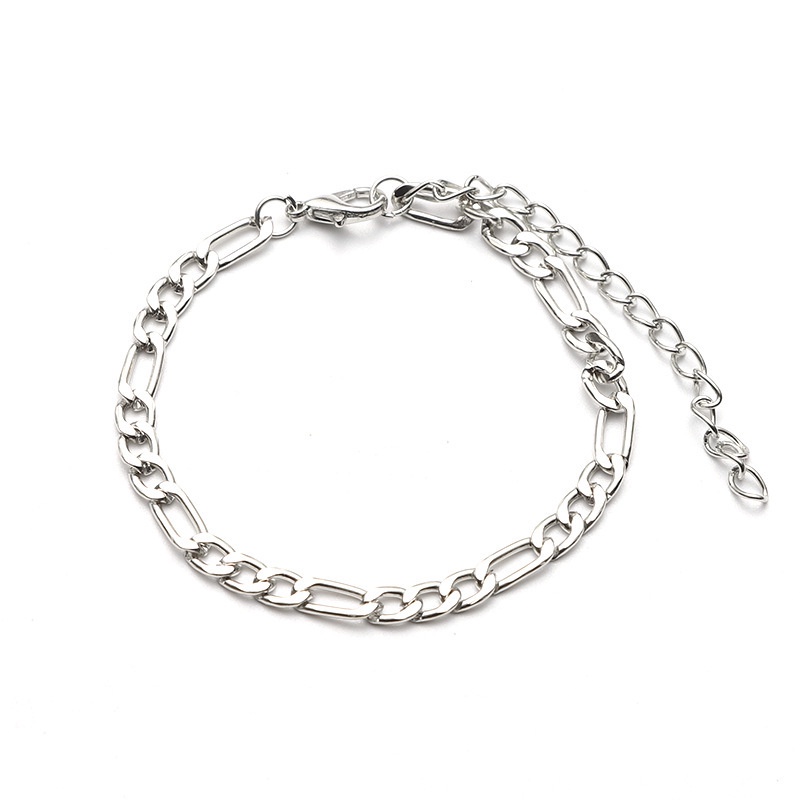 Gelang Tangan Tank grain chain adjustable Gelang Perak fashion Pria Dan Wanita