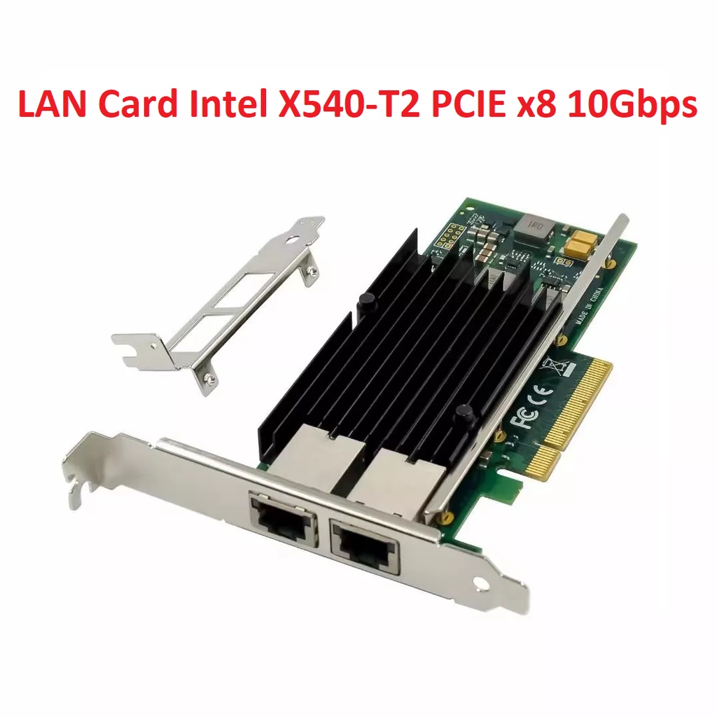 Pcie Lan Card Intel X540-T2 Dual Port 10GBps x8 Network Adapter Card