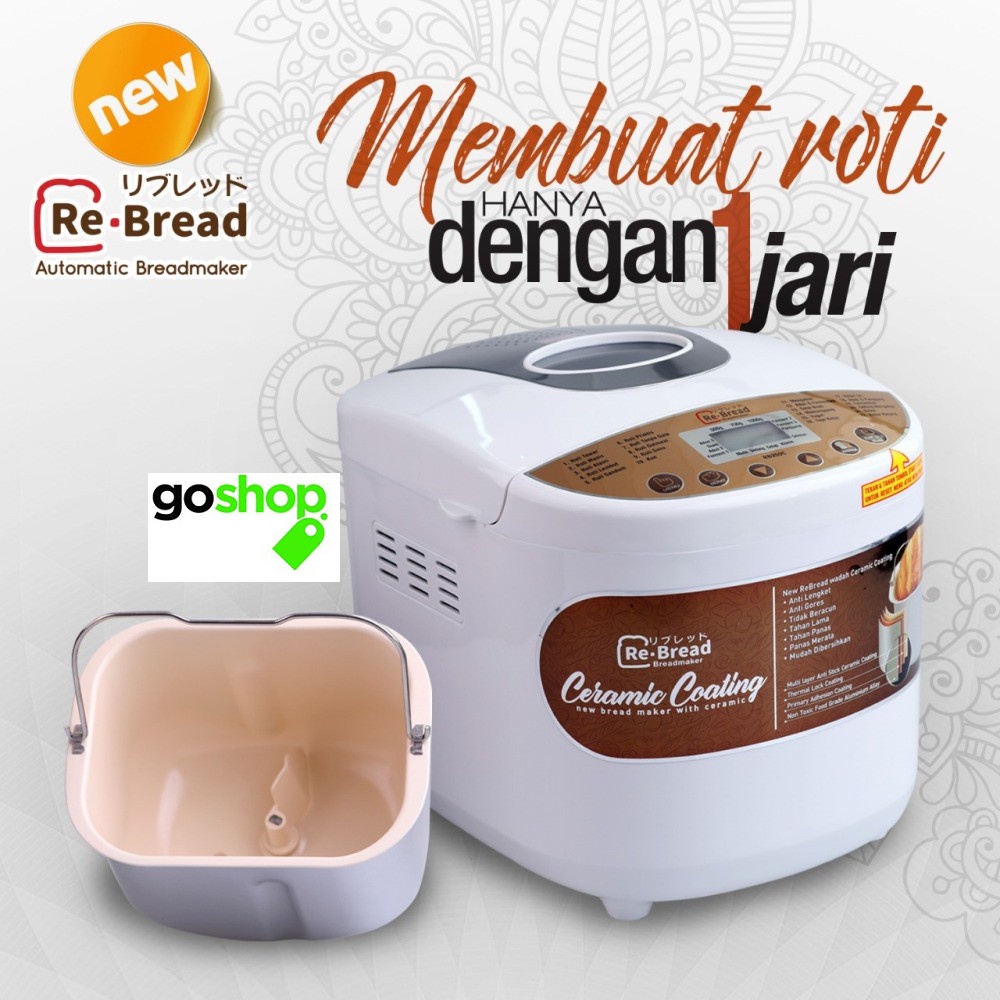 RE BREAD Gold Ceramic RB250 C Alat Pembuat Roti ReBread RB BREAD