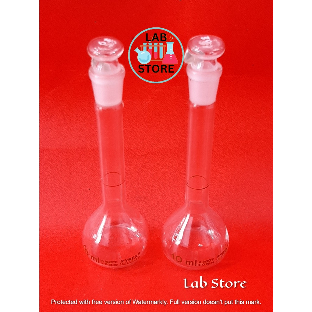 Labu ukur 10ml Pyrex / Volumetric Flask 10ml Pyrex / Labu ukur Glass Stopper Pyrex