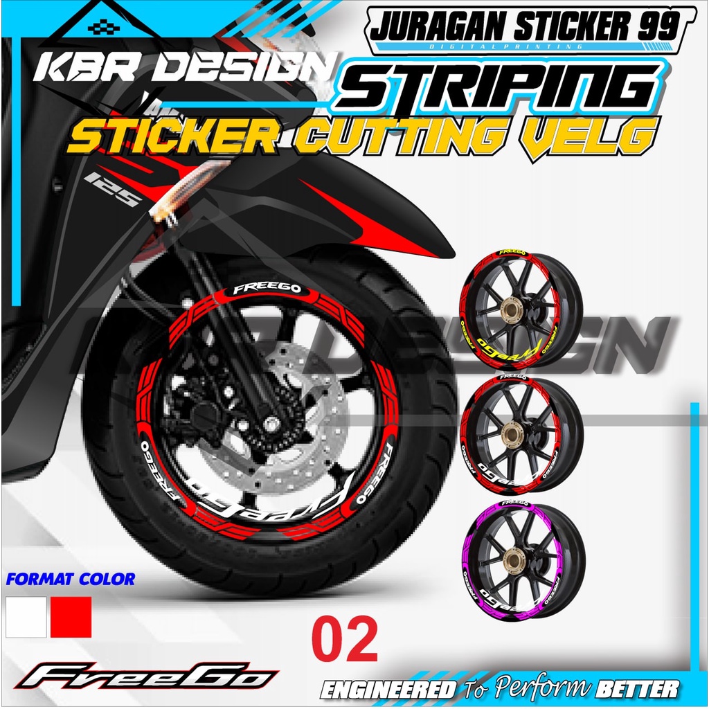 COD Sticker velg FREEGO/ Sticker Cutting Velg FREEGO / STICKER VELG VARIASI TERBARU KBR DESIGN 02