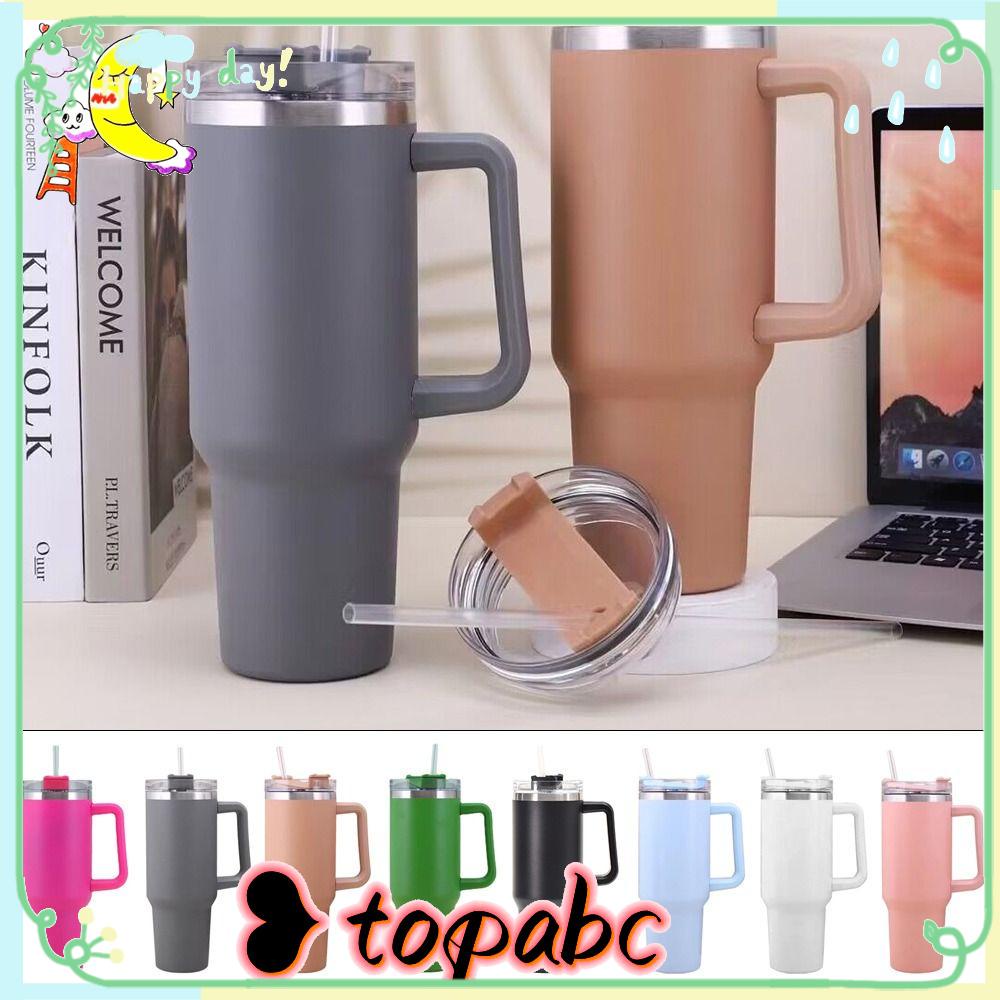 Top Mug Tumbler Tahan Lama Dengan Pegangan Botol Air Termos Stainless Steel