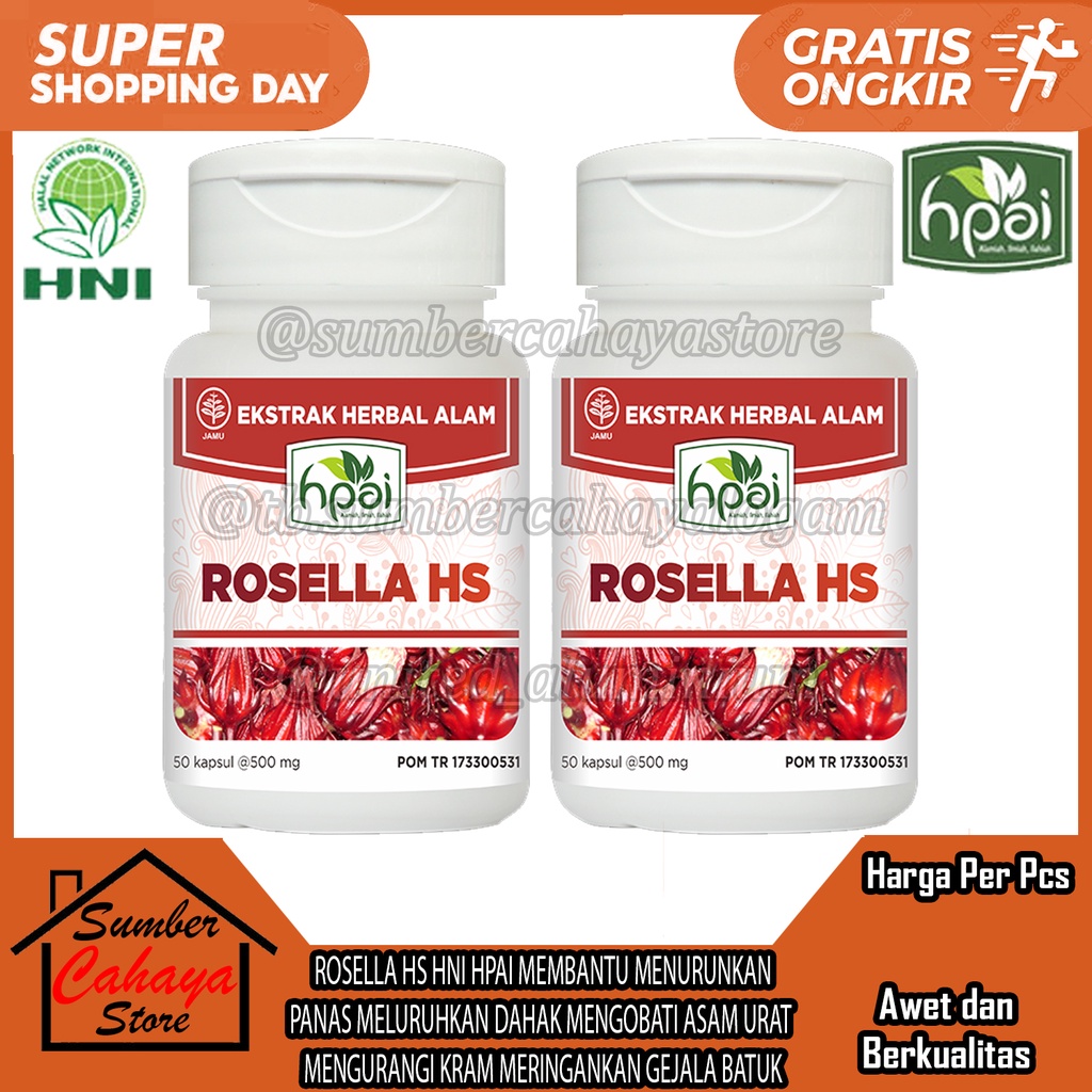 ROSELLA HS HNI HPAI MEMBANTU MENURUNKAN PANAS MELURUHKAN DAHAK MENGOBATI ASAM URAT MENGURANGI KRAM M