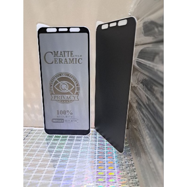 Tempered Glass Samsung J4+ / Samsung J4 Plus Tg Anti Gores Matte Film Ceramic Matte Privacy Spy Samsung J4+ / Samsung J4 Plus / Vivo Y02 / Redmi A1 / Sansung A04E / Oppo A57 4G / Oppo A77S