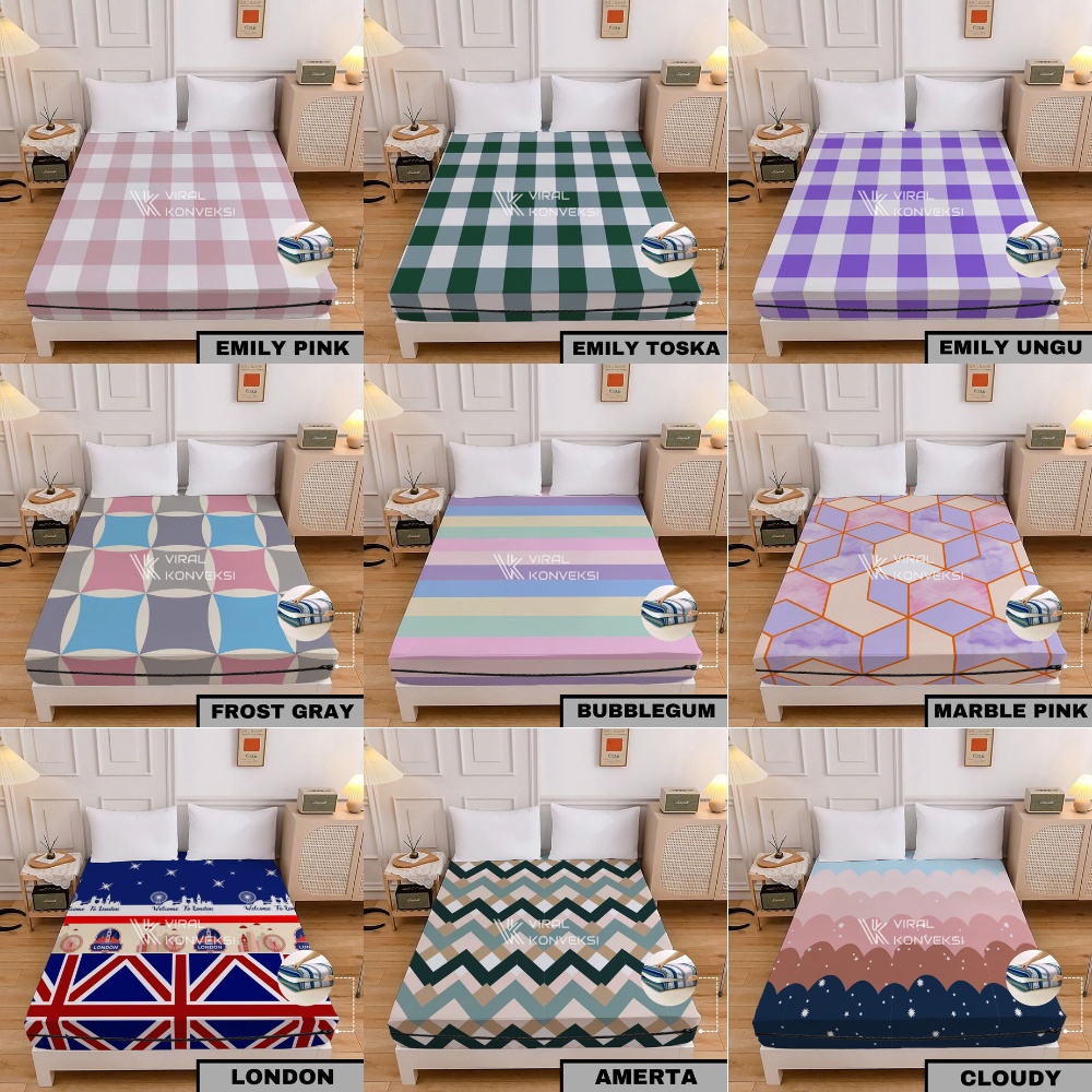 Sarung Kasur Busa / Kapuk  / Springbed / Lantai Bulu Cover Sprei Resleting Ukuran No 1 2 3 4 Custom Kecil Bahan Katun Kapas Tebal 10 15 20 cm Motif Kotak Hitam Estetik Inoac Palembang