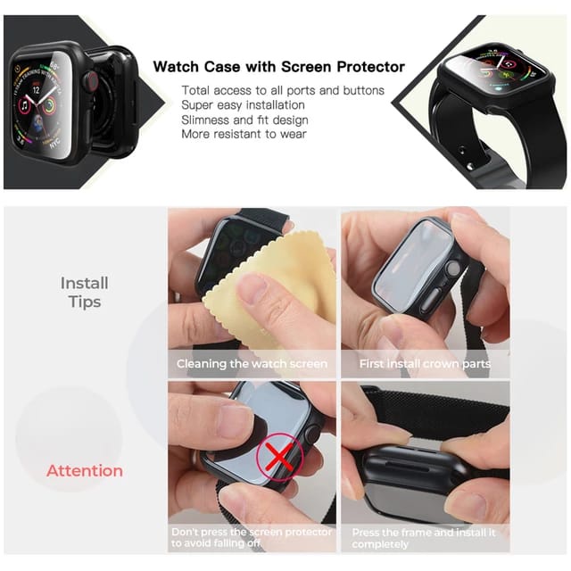 Bumper Plating Hard Case Full Screen Protector Case Apple Watch