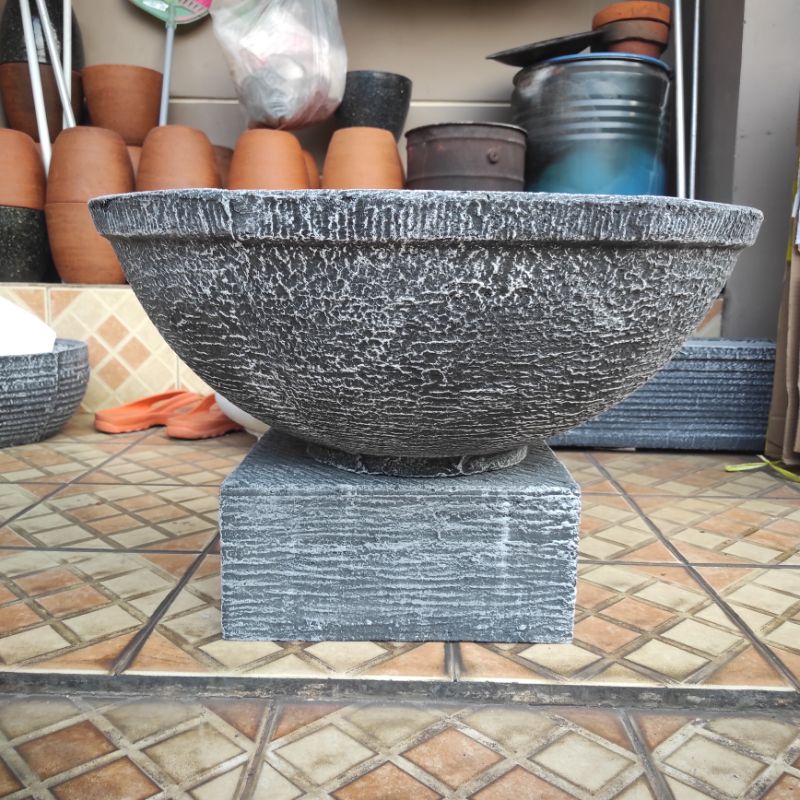 pot semen teratai minimalis garis 65cm T28cm