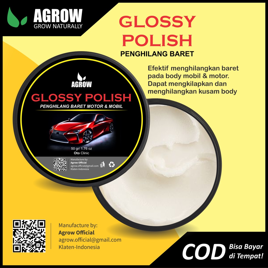 Kompon Penghilang Baret Mobil Motor Helm Glossy Polish Rubbing Compound By Agrow