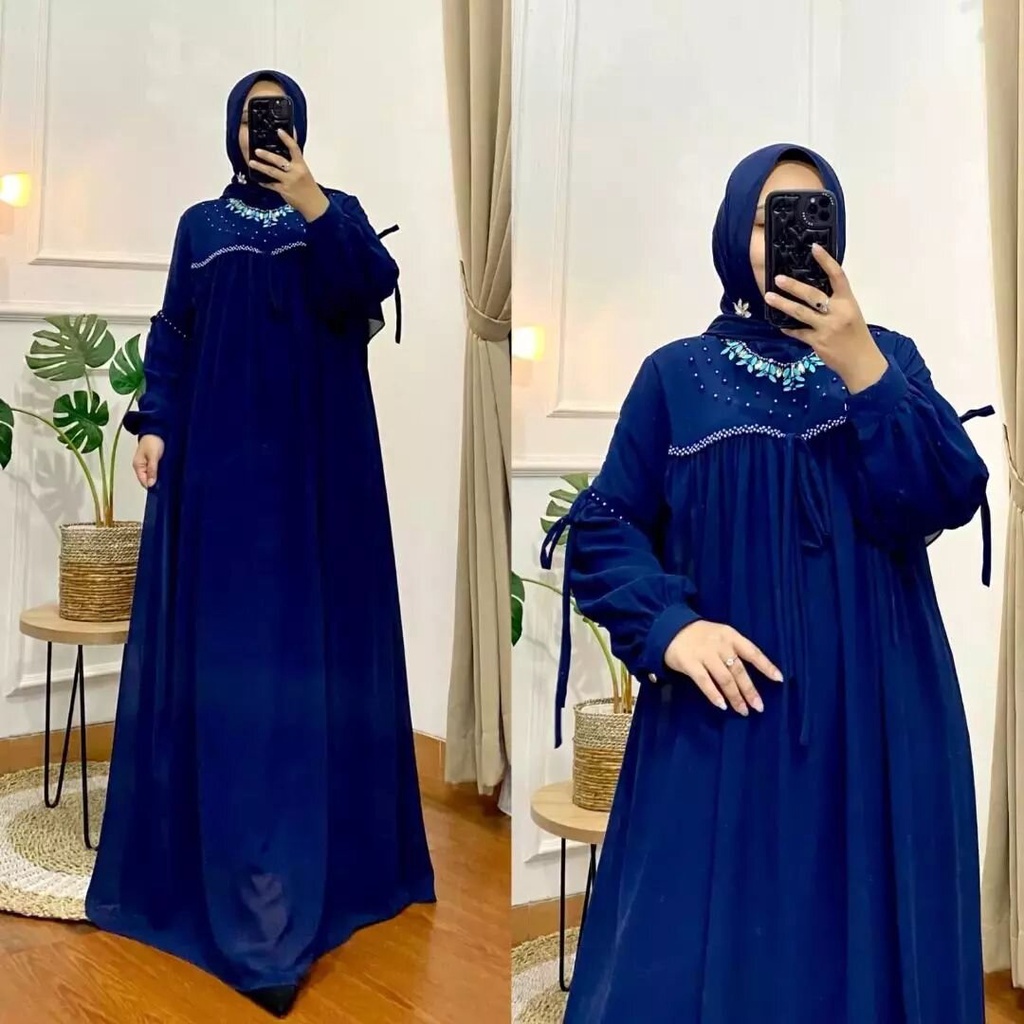  Berliana Dress Ceruty Babydoll M L XL / Gamis Ceruty Jumbo Baju Gamis Wanita Terbaru 2022 / Baju Ko