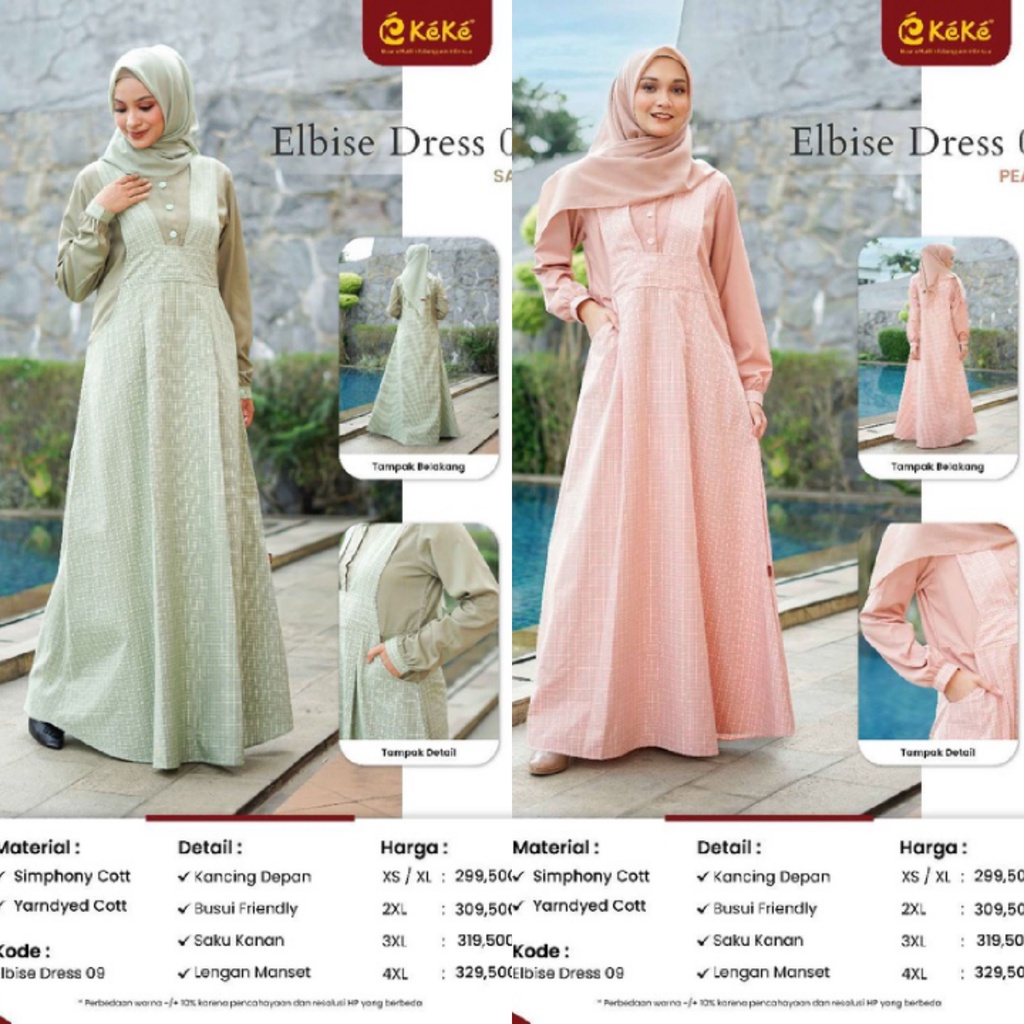 KEKE ELBISE DRESS 09 PEACH, SAGE KEKE GAMIS DRESS MUSLIM
