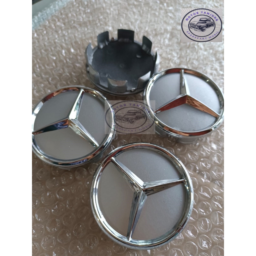 dop roda velg mercy mercedes benz chrome diameter 7.5cm