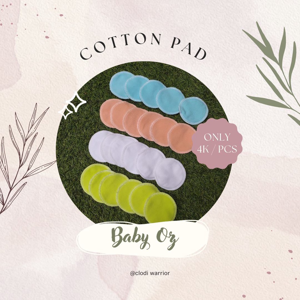 Cotton pads BABY OZ Kain pengganti kapas cotton ball ramah lingkungan  (minimum order 4 pcs)