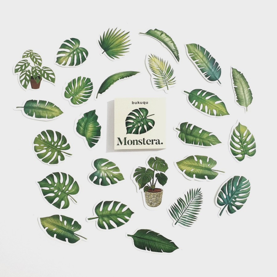 

Bukuqu Stiker Journal SJ013 Monstera untuk Notebook, Planner, Bullet Journal