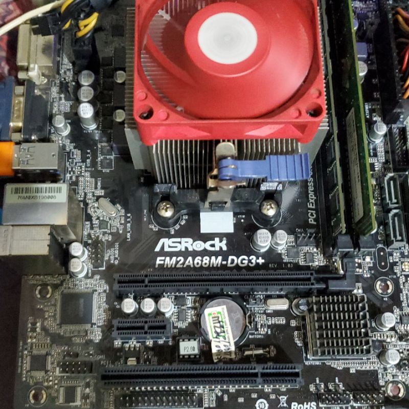 PAKETAN - Mainboard Asrock A68, Procesor A8 7600, HSF Tembaga Ori Amd