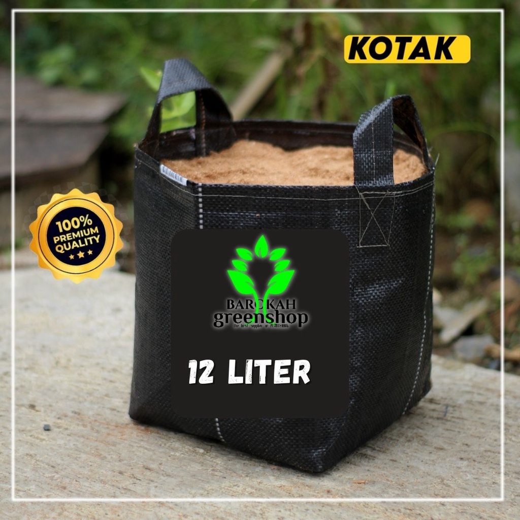 Planter bag 12 liter hitam - pot - media tanam