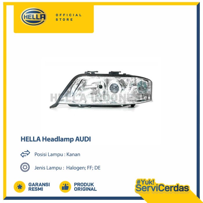 Lampu Headlamp Mobil Hella AUDI (Kanan) - Lampu Depan Mobil