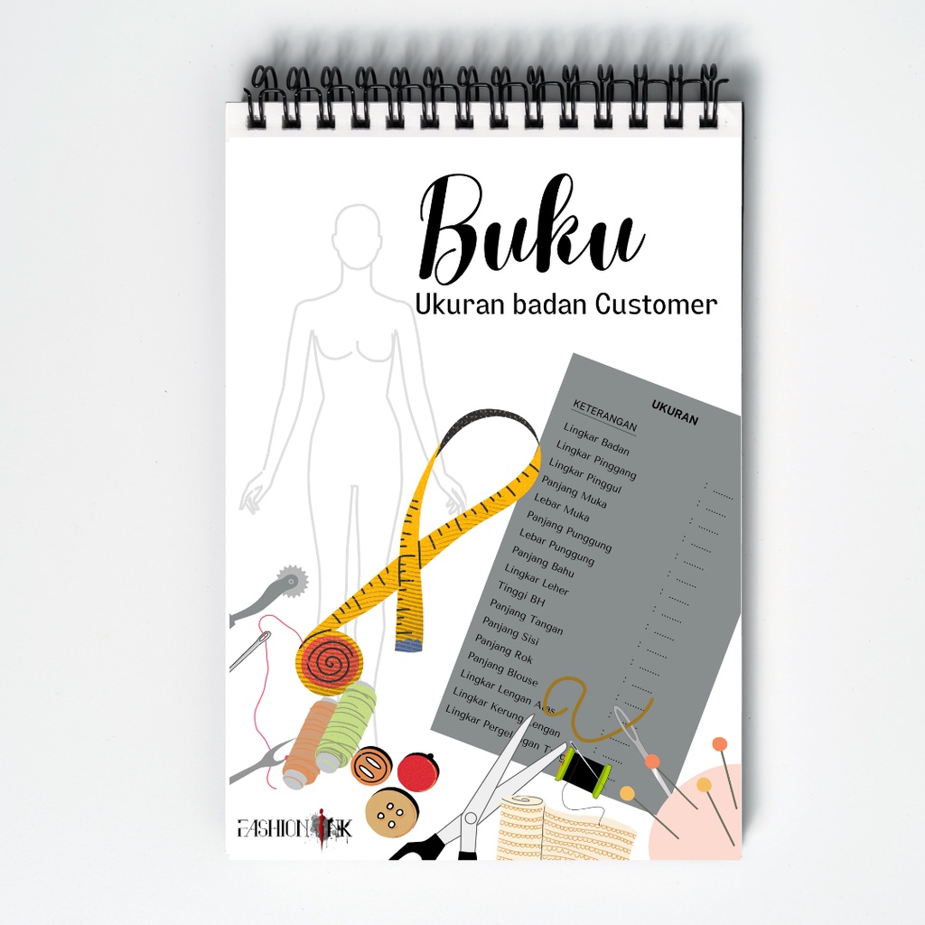 

Buku Ukuran Customer Untuk Penjahit A5