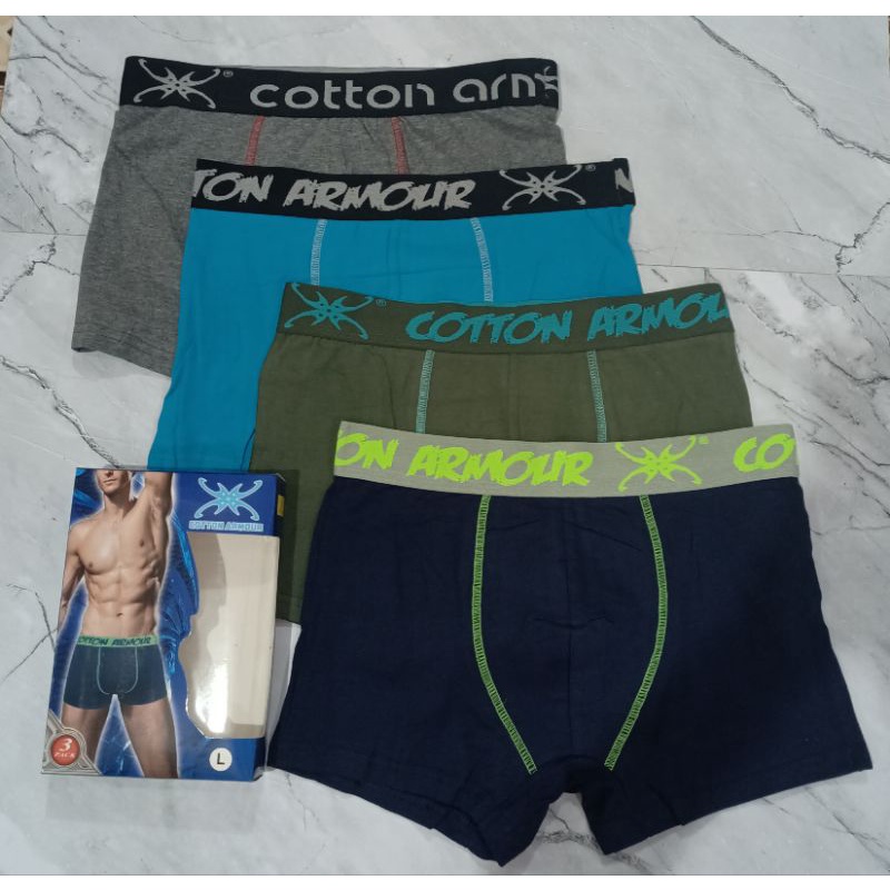 3 PCS CELANA DALAM BOXER PRIA COTTON ARMOUR PREMIUM