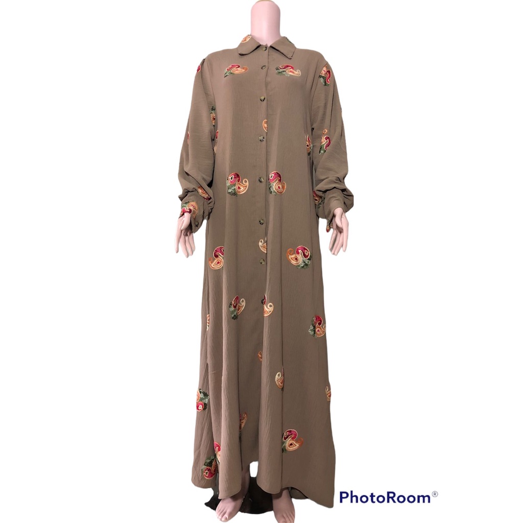 GAMIS BORDIR CRINGKLE  airflow premium kemeja limited terbatas ld 110 cm bisa muat sampai bb 75 kg fashion muslim kekinian