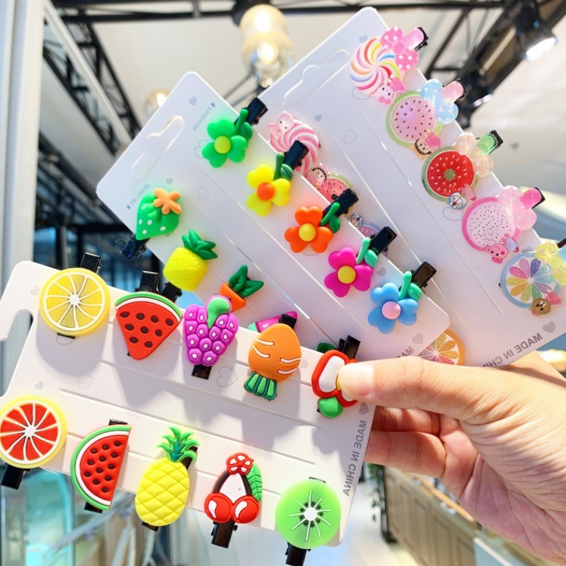 [PRINCESS KESLI] 1 Set 10 Pcs Jepit Rambut Anak Perempuan Motif Bunga Karakter Lucu Aksesoris Klip