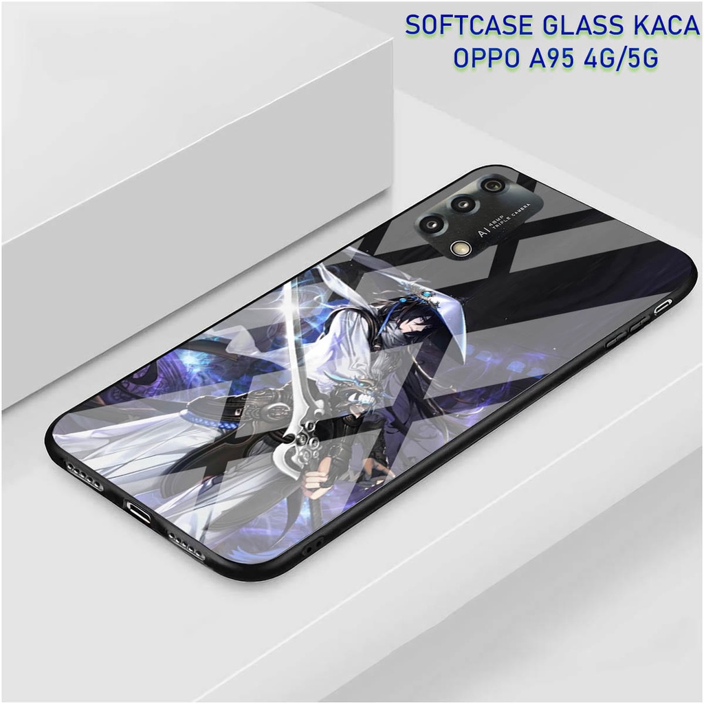 Softcase Glass Kaca OPPO A95 [4G]- Case Hp Pelindung Handphone OPPO A95 [5G] [ A77]