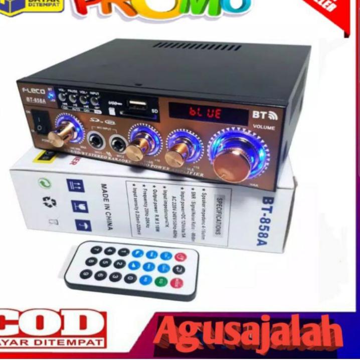 Paling Laris ✅COD POWER AMPLIFIER WIRELESS KARAOKE FLECO BT-858A / AMPLIFIER BLUETOOTH / AMPLIFIER K