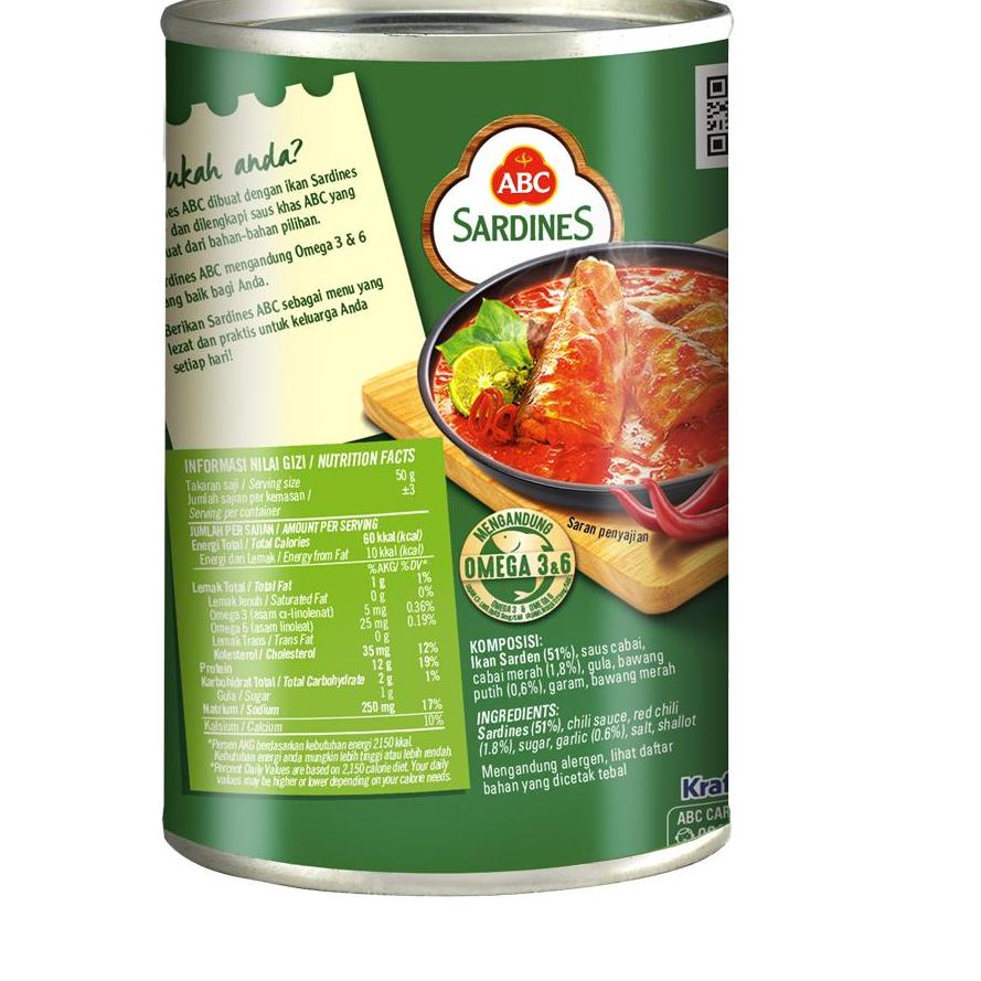 

㊑ ABC Sarden Saus Cabai 155 gr - Multipack 6 pcs ㅻ