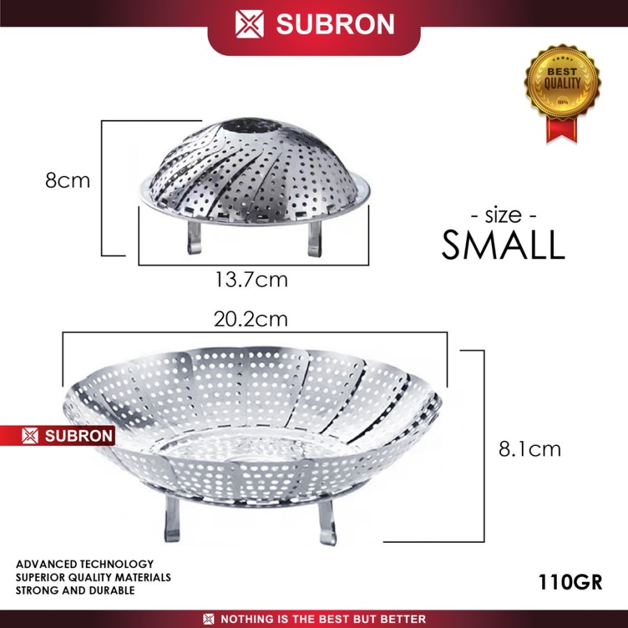 Alat Kukus Steamer Lipat Teratai Lotus Stainless Steel Baki Uap - SUBRON