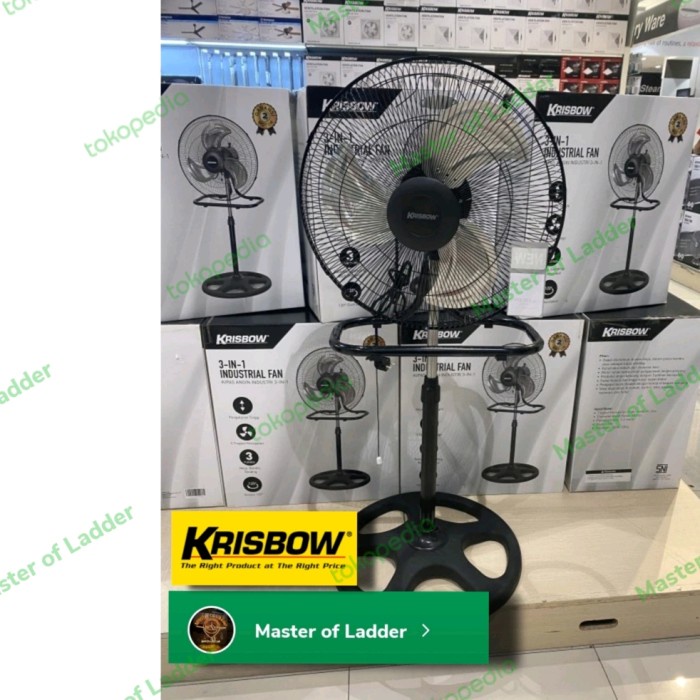 Krisbow kipas angin besi 3 in 1 18 inchi berdiri+dinding+duduk heavy