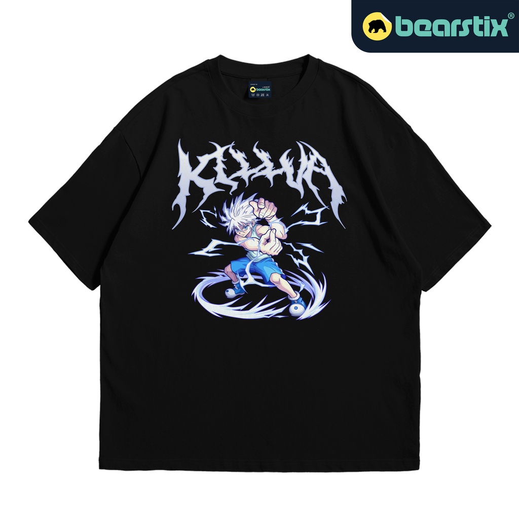 BEARSTIX - Tshirt Killua - Baju Oversize Killua Zoldyck - Tshirt Anime Streetwear - Baju Hunter X Hu