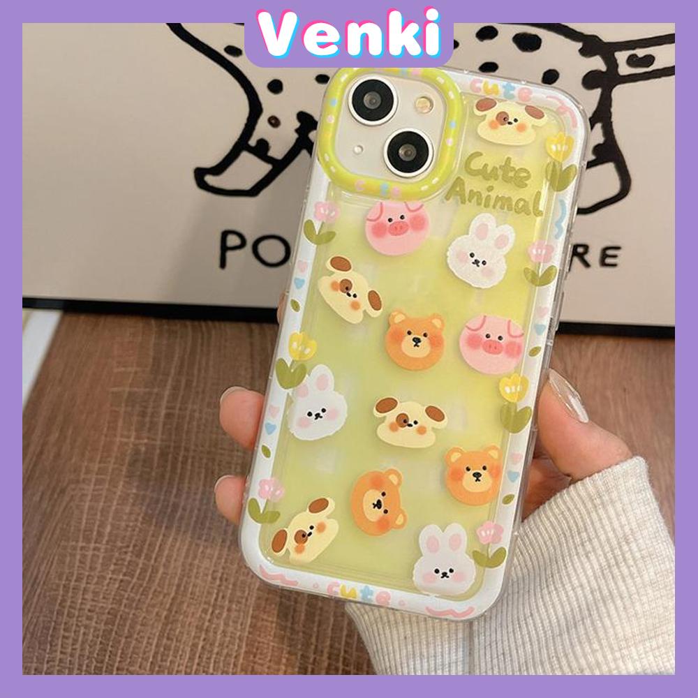 Case For iPhone 14 Pro Max TPU Soft Jelly Airbag Clear Case Cute Cartoon Animals Camera Protection Shockproof For iPhone 14 13 12 11 Plus Pro Max 7 Plus X XR