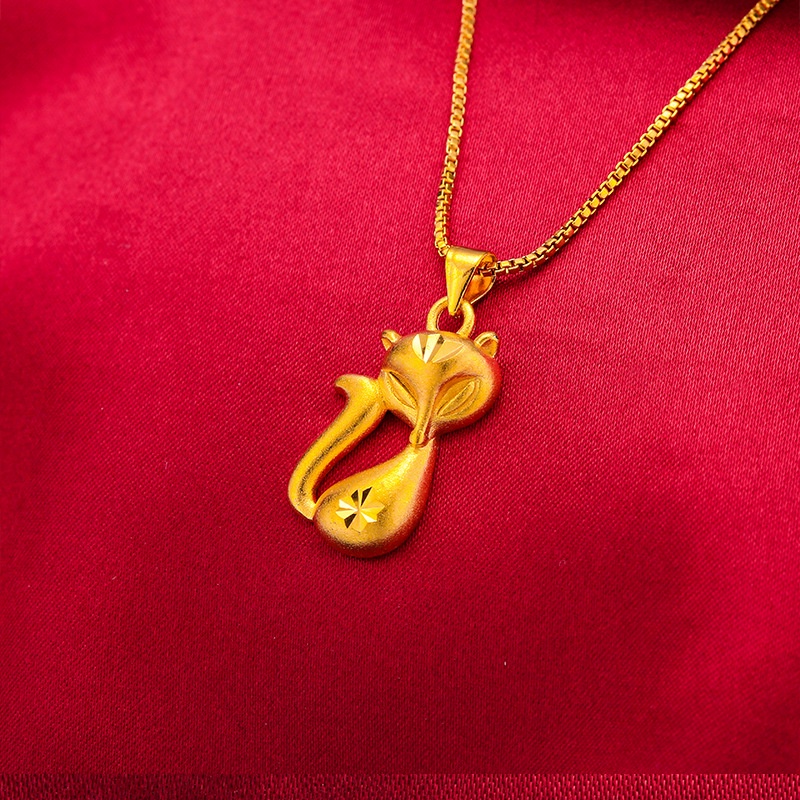 Goldkingdom Perhiasan Fashion Emas Asli Kadar 375 Bangkok Aksesoris Ready Stock Fox Fox Peri Berlapis Emas Cincin Liontin Gelang Kalung Wanita Hadiah Pernikahan