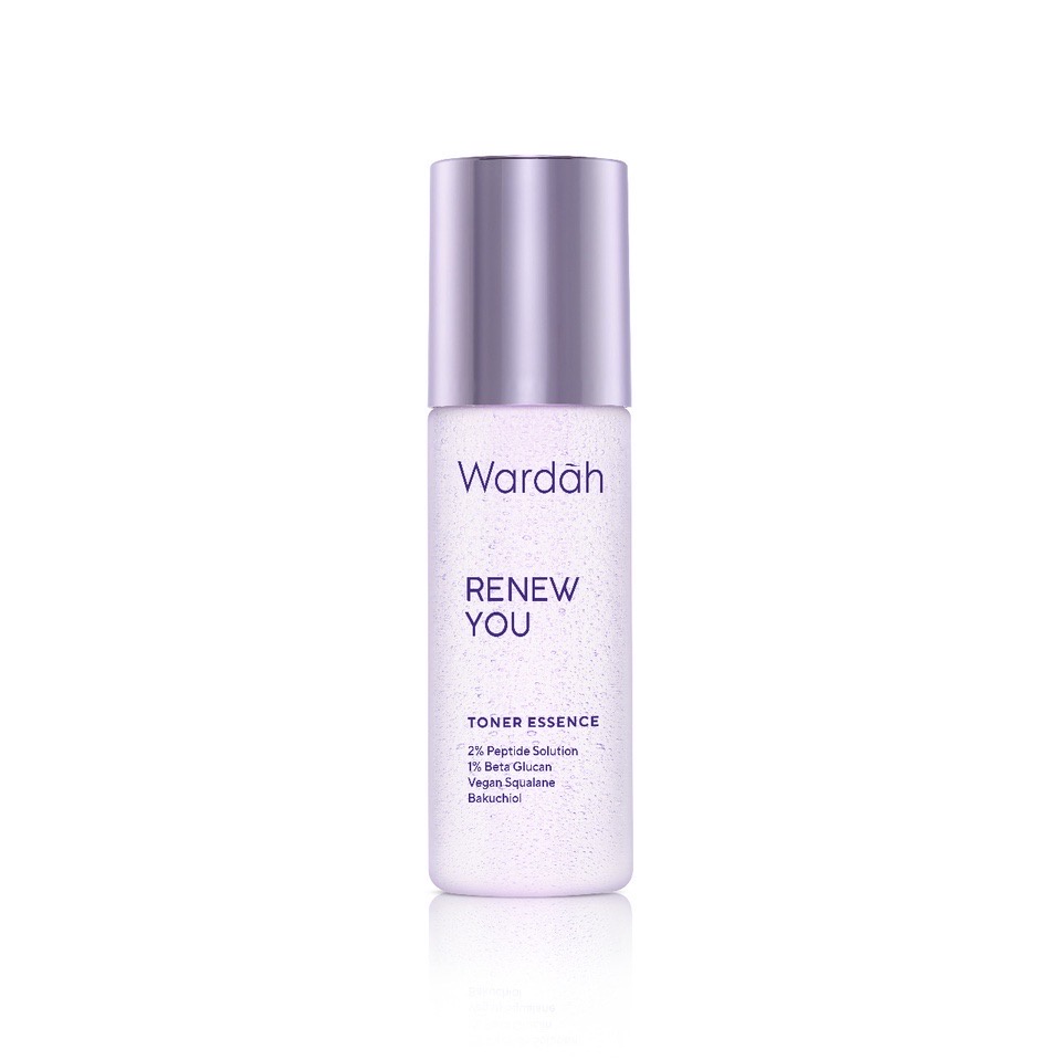 WARDAH Renew You Toner Essence Indonesia / Pelembab Wajah 50ml 100ml / 2% Peptide Solution 1% Beta Glucan Vegan Squalane Bakuchiol / Deeply Hydrate Improve Skin Texture Replump Skin / Skincare Face Care / Menyegarkan Muka / Re New Series / Anti Aging Dini